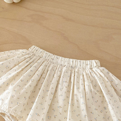 【BABY】ライトブルーニットカーディガン＆小花柄ブルマSK103712