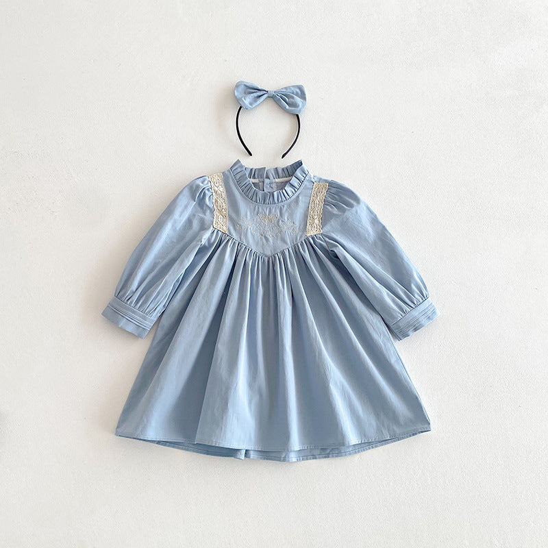 【姉妹服】フリル襟刺繍ロンパース、ワンピースSK101131
