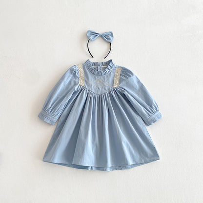 【姉妹服】フリル襟刺繍ロンパース、ワンピースSK101131