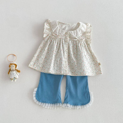 【BABY&KID】夏新作小花柄フリルスリーブブラウスSK105519