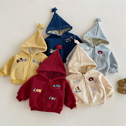 【BABY&KID】冬新作刺繍フード付きスターあったかアウターSK103025