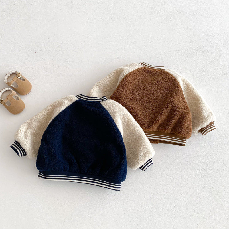 【BABY&KID】冬新作韓国風配色裏起毛ブルゾンSK102903