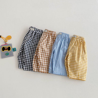 【BABY&KID】韓国風チェックストレートパンツSK104120
