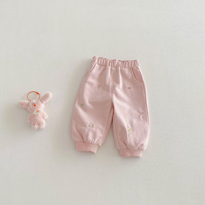 【BABY&KID】韓国風刺繍リラックスパンツSK103518