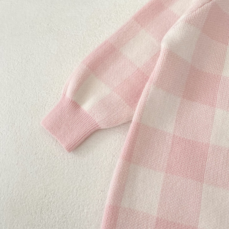 【BABY】チェックニットカバーオールSK100604