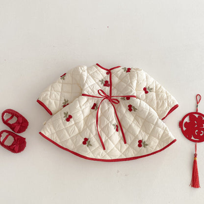 【BABY&KID】冬新作さくらんぼ中綿ワンピースSK103029