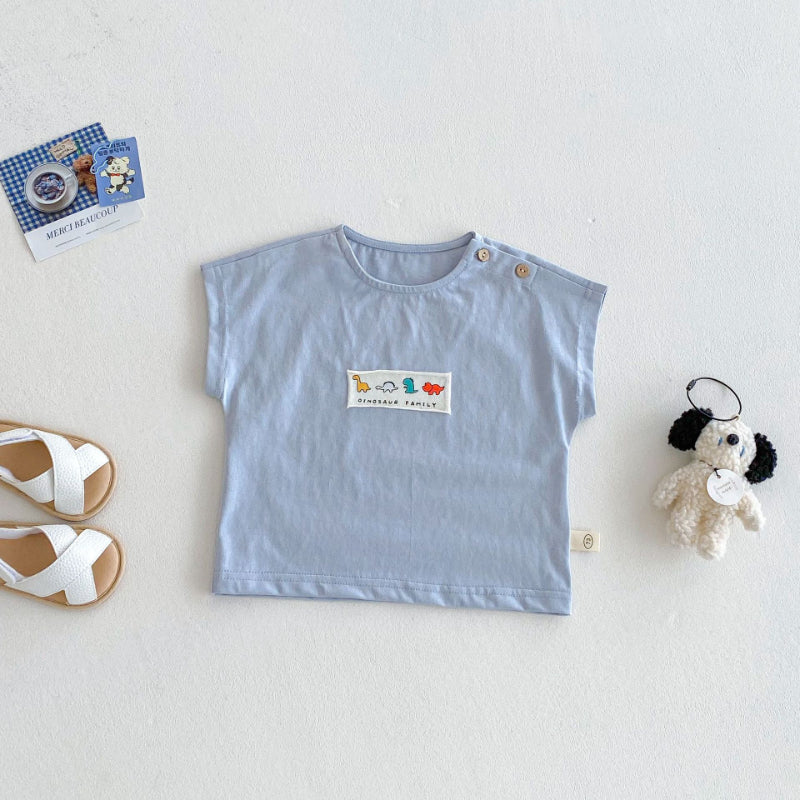 【BABY&KID】夏新作 恐竜刺繡カジュアルシャツSK072003