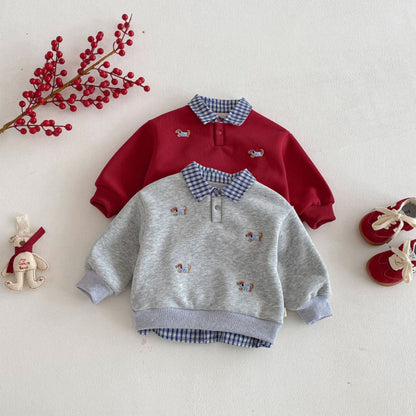 【BABY&KID】冬新作フリルカラーあったかトレーナーSK103032