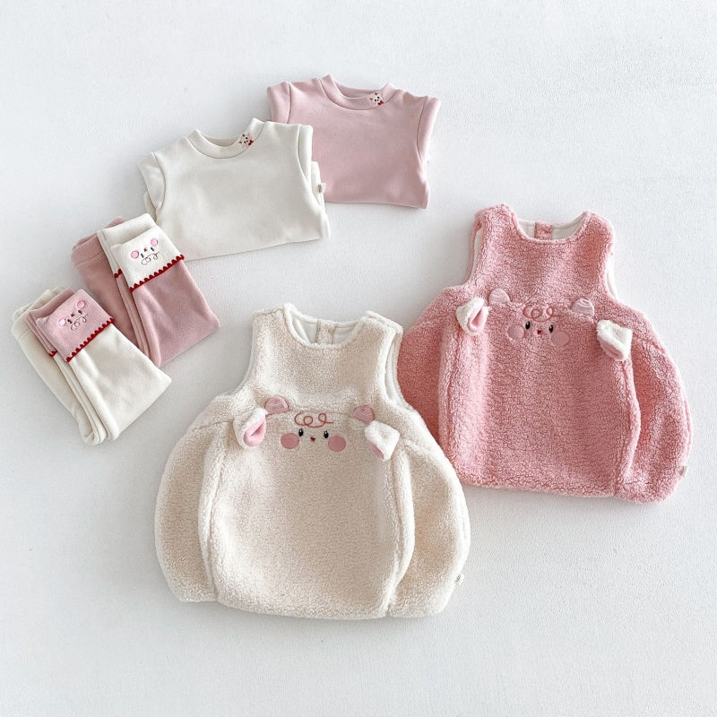 【BABY&KID】カートゥーン裏起毛ワンピース、トップス、レギンスSK108119