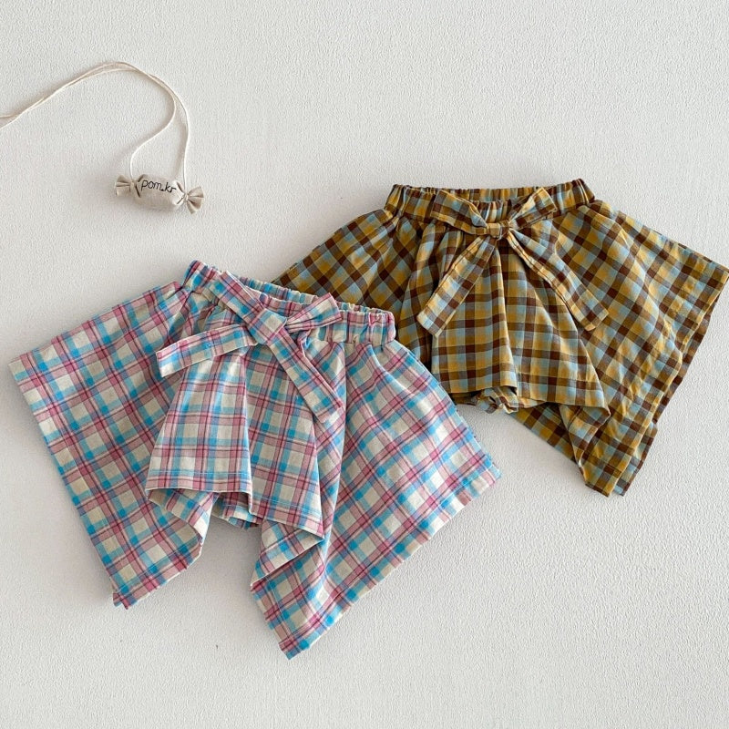 【BABY&KID】夏新作 立体カートゥーンTシャツ、チェックキュロットSK105219