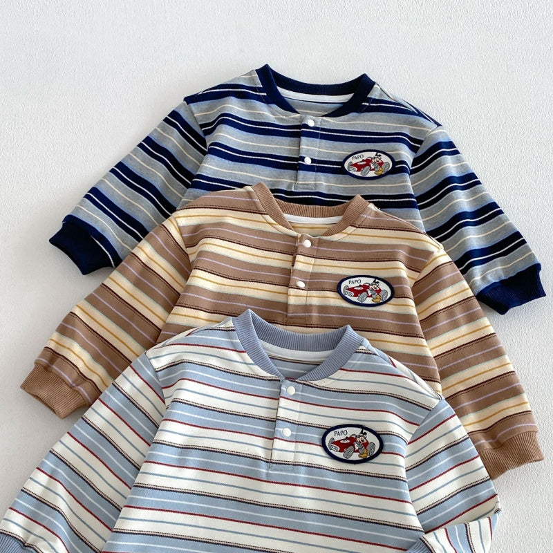 【BABY&KID】ボーダーワッペン長袖TシャツSK106607