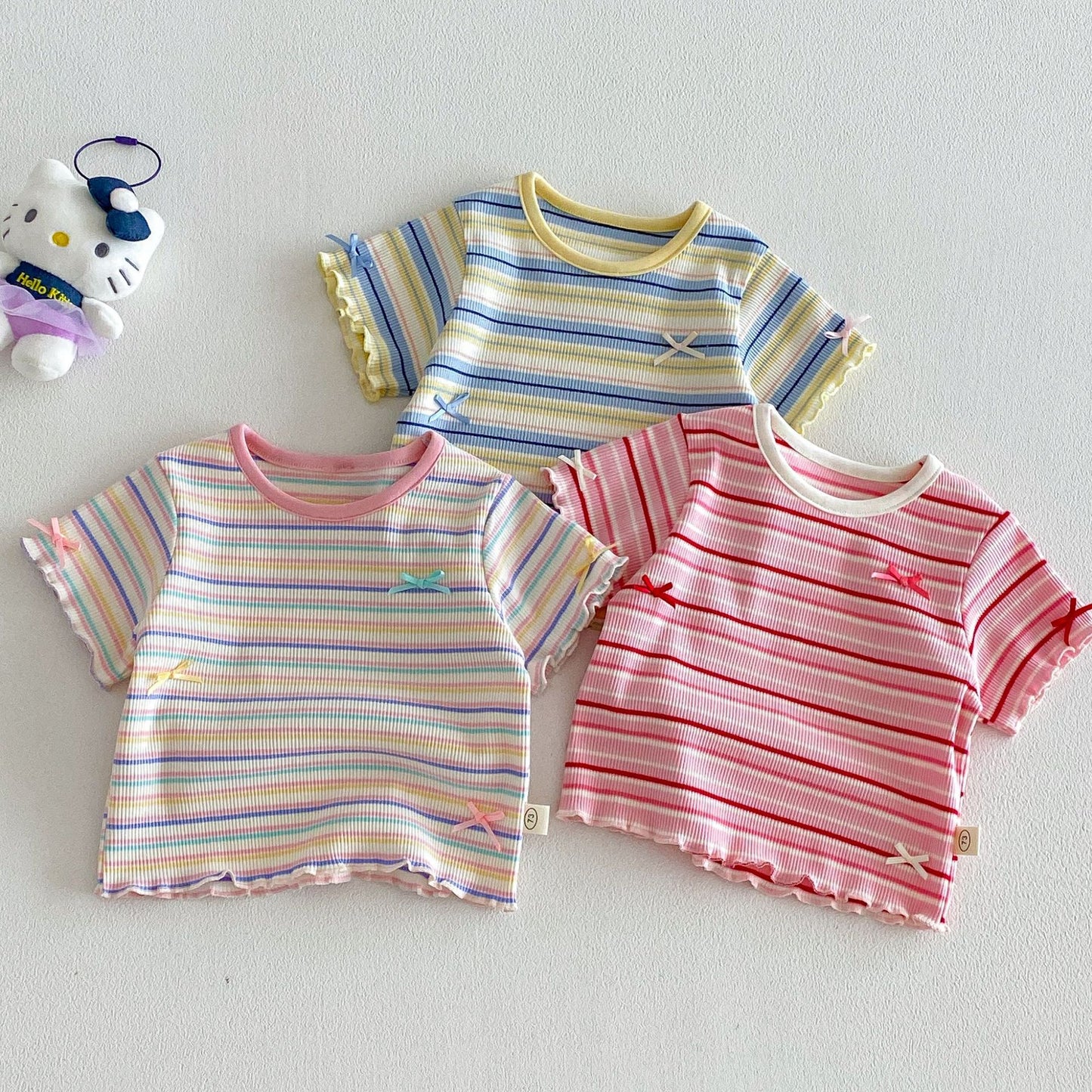 【BABY&KID】夏新作 配色ボーダーTシャツSK105101