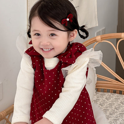 【BABY】冬新作おしゃれドットジャンパースカートSK103124