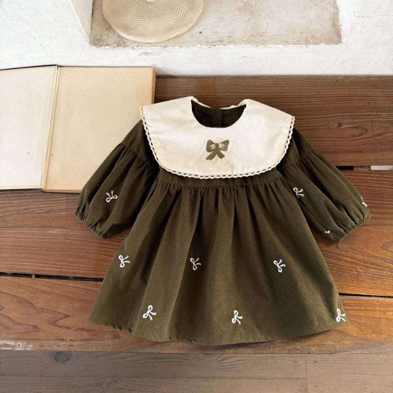 【BABY&KID】コーデュロイ蝶結びワンピースSK011002