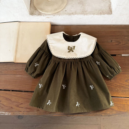 【BABY&KID】コーデュロイ蝶結びワンピースSK011002