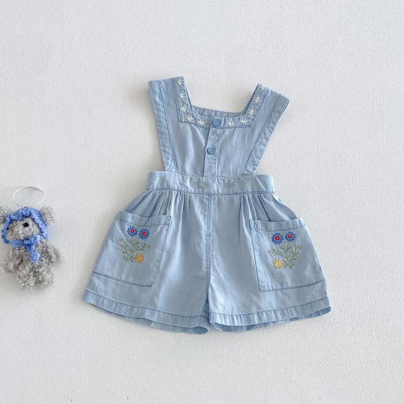 【BABY&KID】夏新作花刺繍ワンピース、サロペット、TシャツSK105903