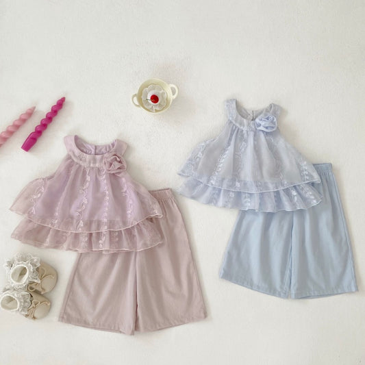 【BABY&KID】夏新作刺繍チュールセットアップSK106505