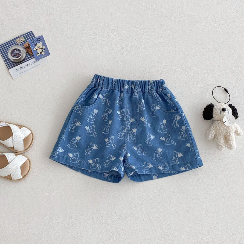 【BABY&KID】夏新作 ドッグポケットTシャツ、フルプリントショーツSK080609