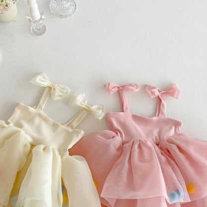 【BABY&KID】夏新作 チュールポンポンワンピースSK105123