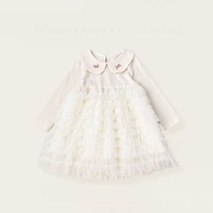 【BABY&KID】ポンポンカーディガン＆リボンチュールワンピースSK102431