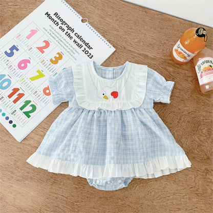 【BABY】夏新作 フリル付きハート柄ロンパースワンピースSK072603