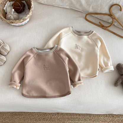 【BABY&KID】冬新作おうち刺繍裏起毛スウェットSK102516