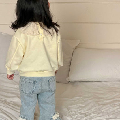 【BABY&KID】レース襟カートゥーンスウェット、デニムパンツSK104313