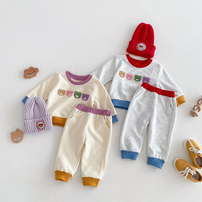 【BABY&KID】カラーベアー可愛いセットアップSK032201