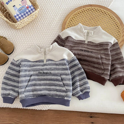 【BABY】冬新作ボーダー裏起毛スウェットSK102728