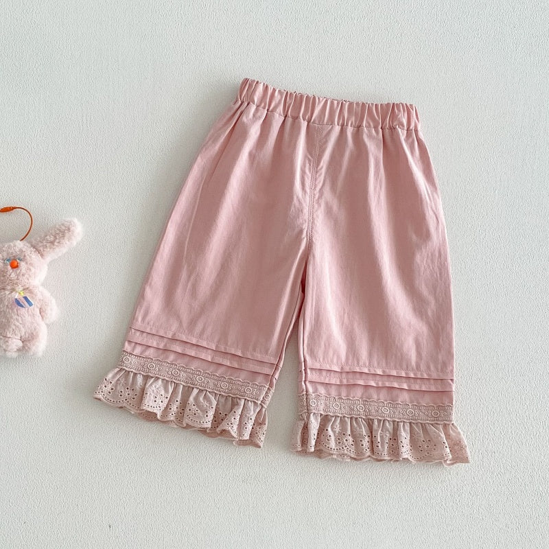【BABY&KID】夏新作 無地レース裾パンツSK105213
