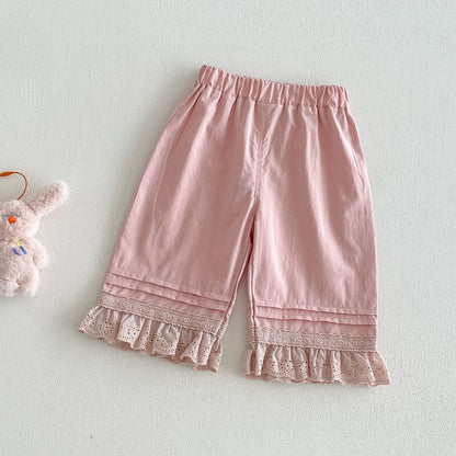 【BABY&KID】夏新作 無地レース裾パンツSK105213