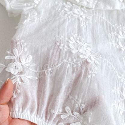 【BABY】夏新作 フラワー刺繍ロンパース、カーディガンSK072313