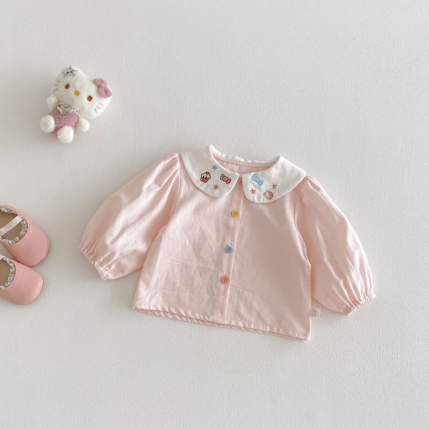 【BABY&KID】ねこ刺繍シャツSK103516