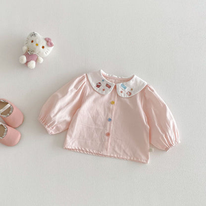 【BABY&KID】ねこ刺繍シャツSK103516