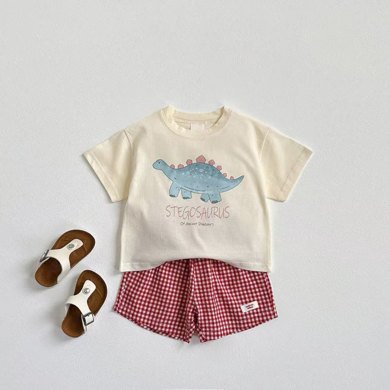 【BABY&KID】夏新作 恐竜プリントクルーネックTシャツSK090805
