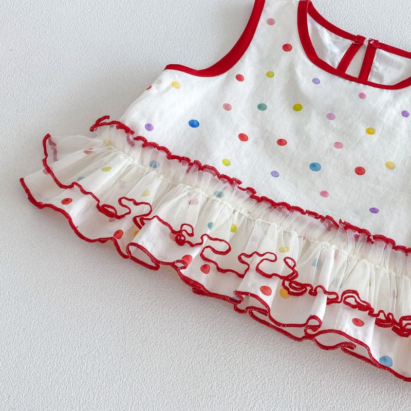 【BABY&KID】夏新作フリルドットセットアップSK105915