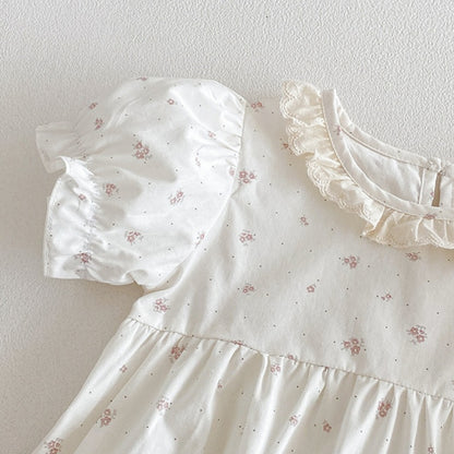 【BABY】夏新作レース小花ロンパース2点セットSK104820