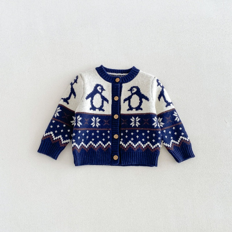 【BABY&KID】冬新作ペンギンニットカーディガンSK108504