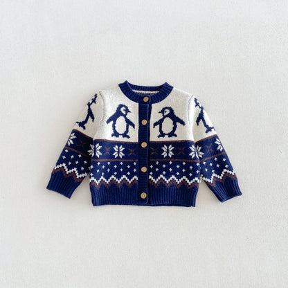 【BABY&KID】冬新作ペンギンニットカーディガンSK108504