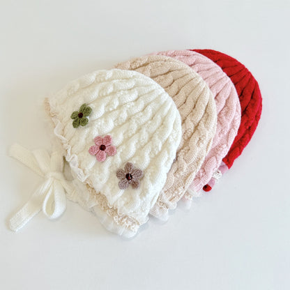 【HAT】三つ花レースベビーボンネットSK101611