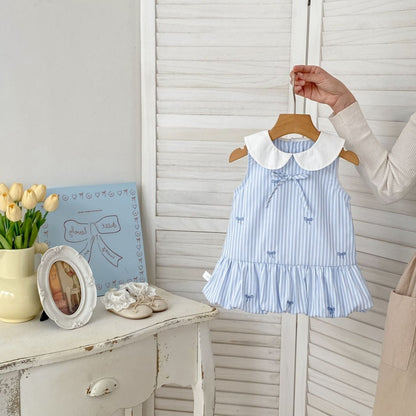 【BABY&KID】夏新作蝶結び刺繍バルーンワンピースSK105512