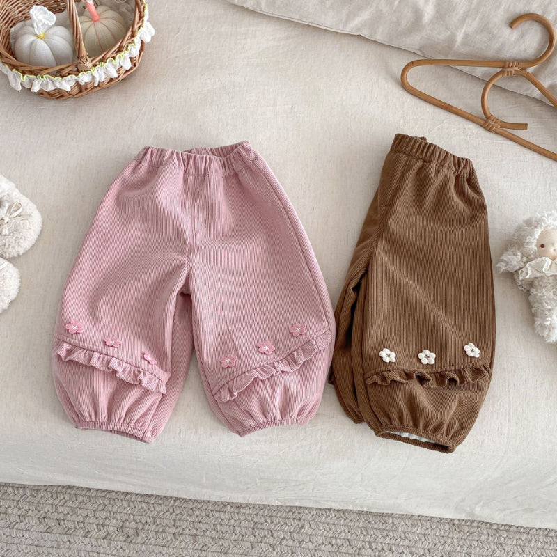 【BABY&KID】冬新作小花裏起毛パンツSK102519