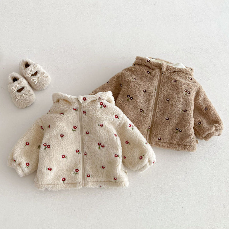 【BABY&KID】冬新作蝶結び＆小花柄キルティングコートSK102904