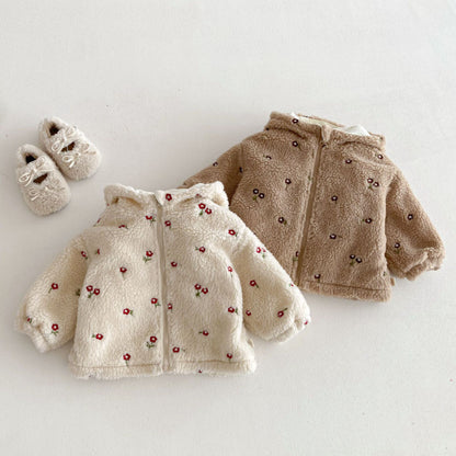 【BABY&KID】冬新作蝶結び＆小花柄キルティングコートSK102904