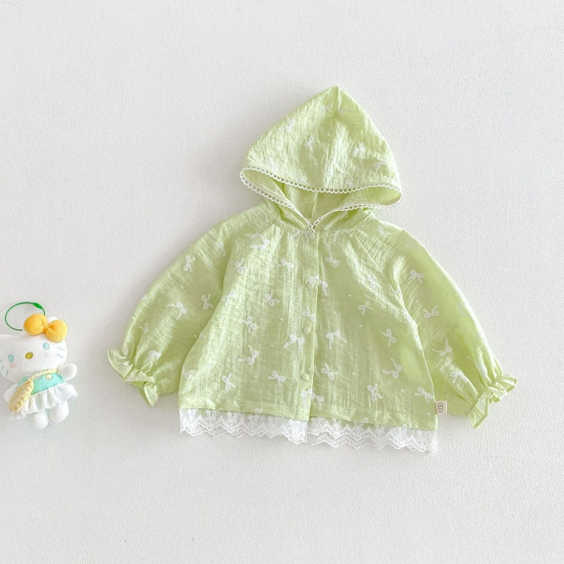 【BABY&KID】夏新作フリルフードUVカーディガンSK105908