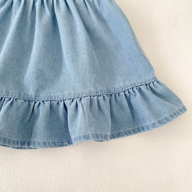 【BABY&KID】夏新作 デニム刺繍ワンピースSK080109