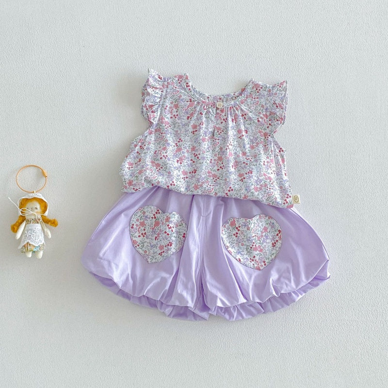 【BABY&KID】夏新作小花柄総柄ワンピース、セットアップSK105904