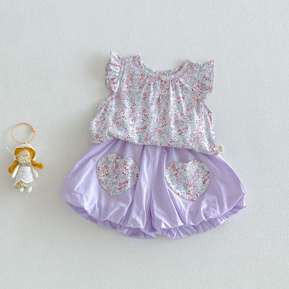 【BABY&KID】夏新作小花柄総柄ワンピース、セットアップSK105904