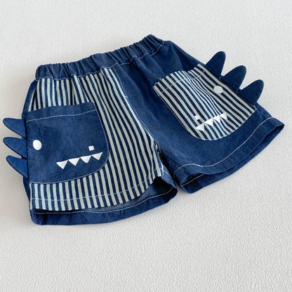 【BABY&KID】夏新作恐竜Tシャツ、デニムショートパンツSK105602