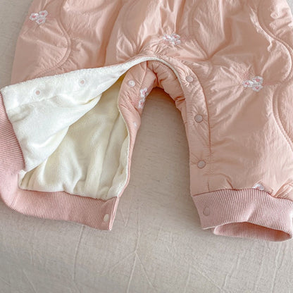 【BABY】冬新作お花刺繍レース襟カバーオールSK103112